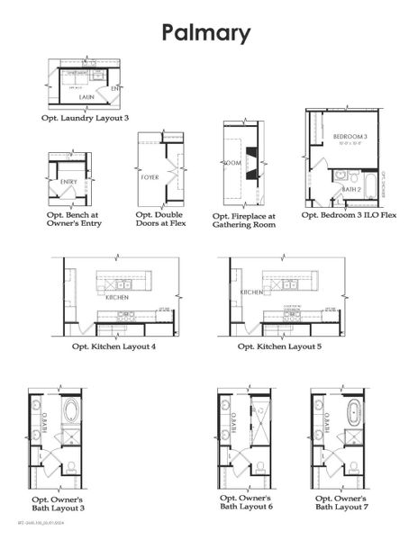 2D floor plan layout for the Palmary by Del Webb in Del Webb Fulshear, Fulshear, TX (Image 3).