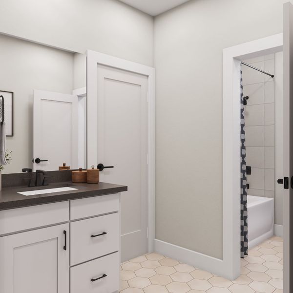 Representative furnished interior of a home built from the Camden by Tri Pointe Homes in The Estates at James Lane, Fulshear (Image 29).