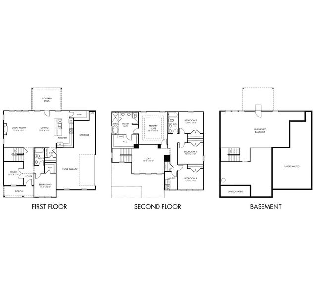 2D floor plan layout for the Jefferson Basement by Meritage Homes in River Pointe, Monroe, GA (Image 3).