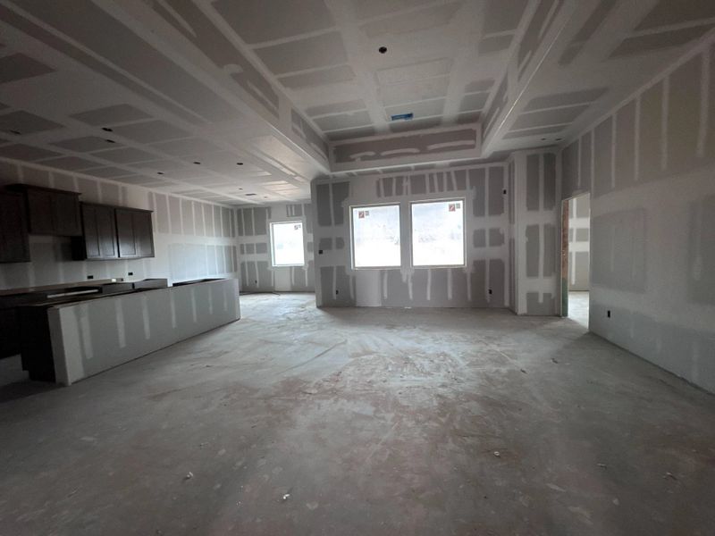 Construction Progress - Family Room with Tray Ceiling