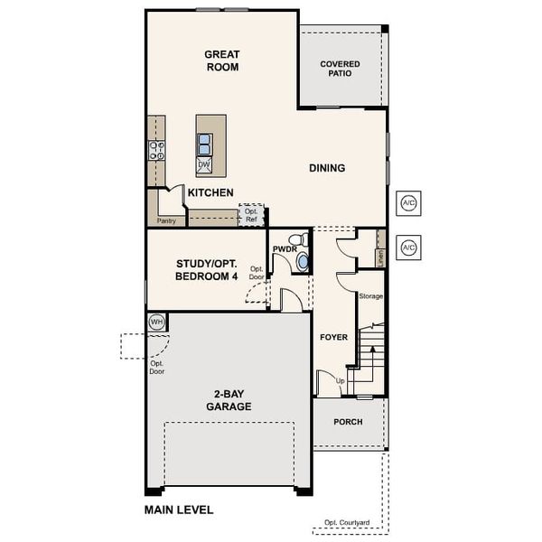 2D floor plan layout for the Redwood by Century Communities in Manzanita at Teravalis, Buckeye, AZ (Image 3).