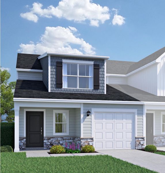 Representative exterior photo of a completed home built from the Harper by Veranda Homes in The Abbey at Trolley Run Station, Aiken, SC (Image 2).