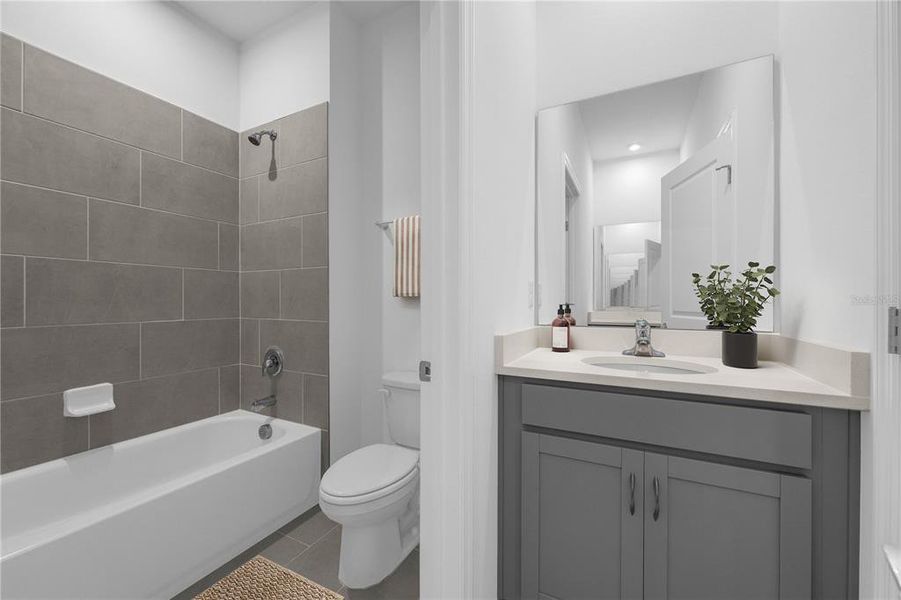 Furnished interior view inside a new home in Groves at Whitemarsh, Leesburg (Image 8).