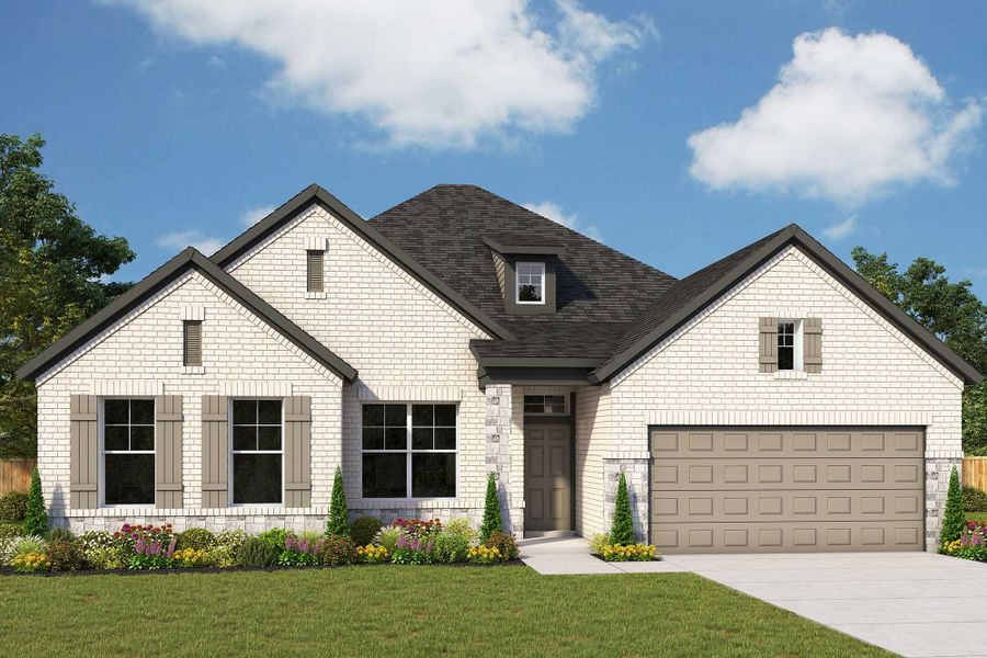 Front exterior of a home in the Cane Island - 60' Homesites community, located in Katy, TX (Image 4).