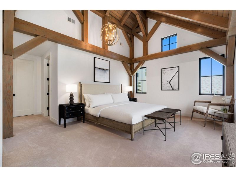 Primary Timber Frame Bedroom - Virtually Staged