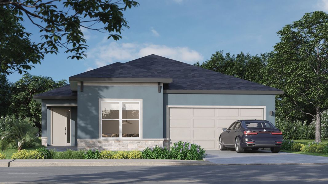 Representative exterior photo of a completed home built from the Palomino by Estela Living in Juliette Falls, Ocala, FL (Image 21). Representative exterior photo of a completed home built from the Palomino by Estela Living in Juliette Falls, Ocala, FL (Image 21).