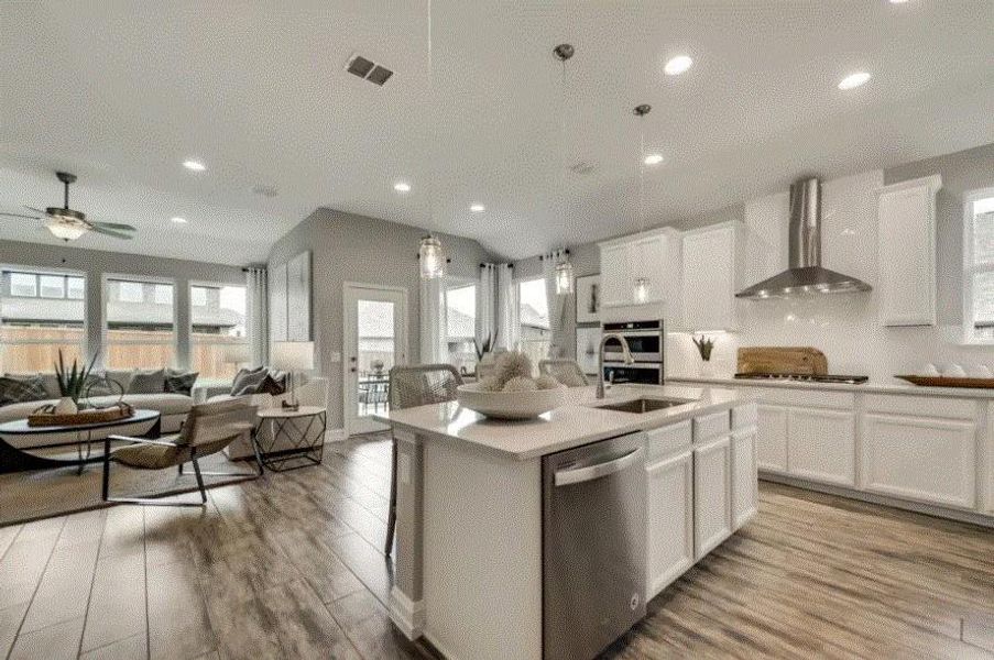 Photo of Pulte model home with same floor plan, not of actual home listed.