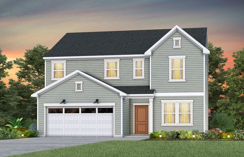 Representative exterior photo of a completed home built from the Austin by Pulte Homes in The Retreat at Carolina Ridge, Harrisburg, NC (Image 7).