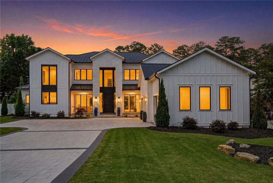Front exterior of a new home in , Roswell, GA, highlighting curb appeal (Image 1). Front exterior of a new home in , Roswell, GA, highlighting curb appeal (Image 1).