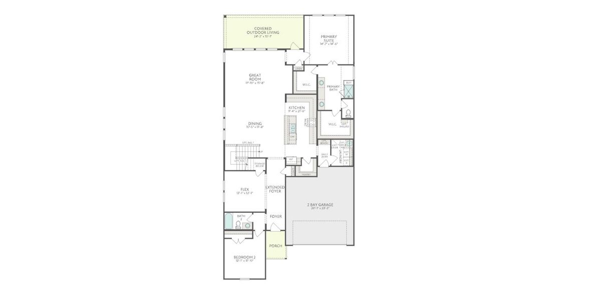 2D floor plan layout for the Emery by Tri Pointe Homes in LaPrelle, Haslet, TX (Image 5).