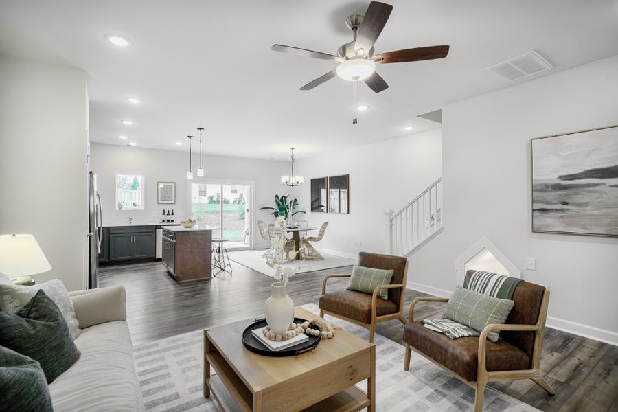 Representative furnished interior of a home built from the The Carson by Cothran Homes in Reidville Town Center, Reidville (Image 10).