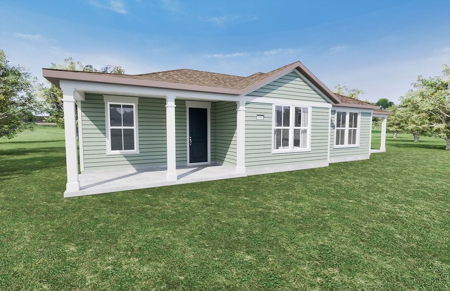 Exterior details and patio area of a home in Sun City Hilton Head, Bluffton (Image 2).