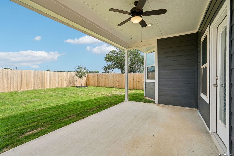 Exterior details and patio area of a home in Kallison Ranch, San Antonio (Image 3).