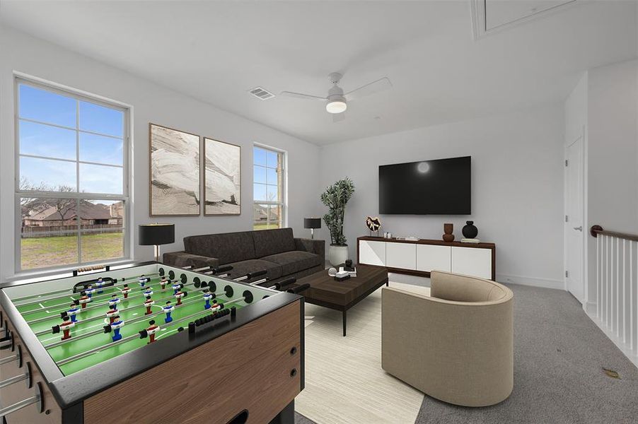 Furnished interior view inside a new home in Kreymer at the Park, Wylie (Image 25).