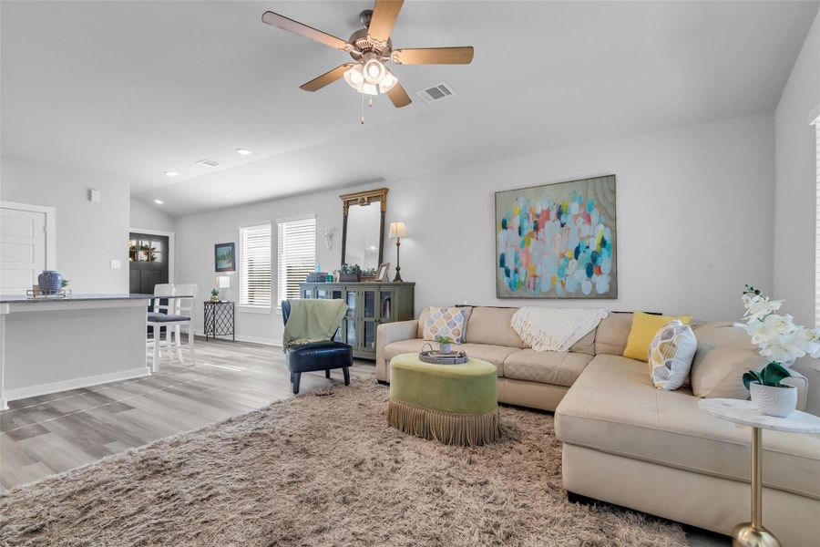 View from great room towards front door.