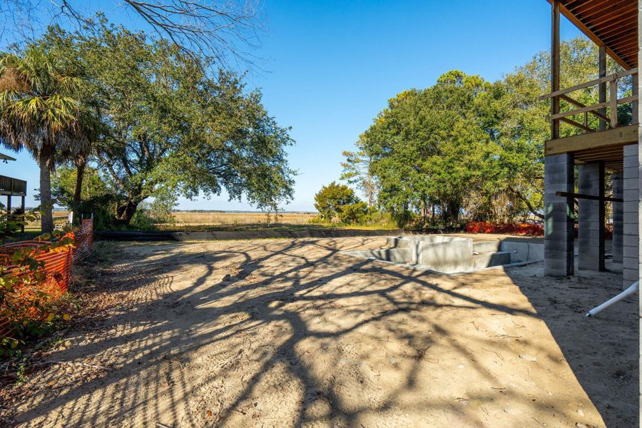Exterior details and patio area of a home in , Sullivan's Island (Image 8). Exterior details and patio area of a home in , Sullivan's Island (Image 8).