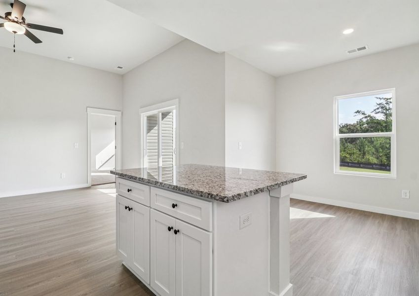 Spacious kitchen island