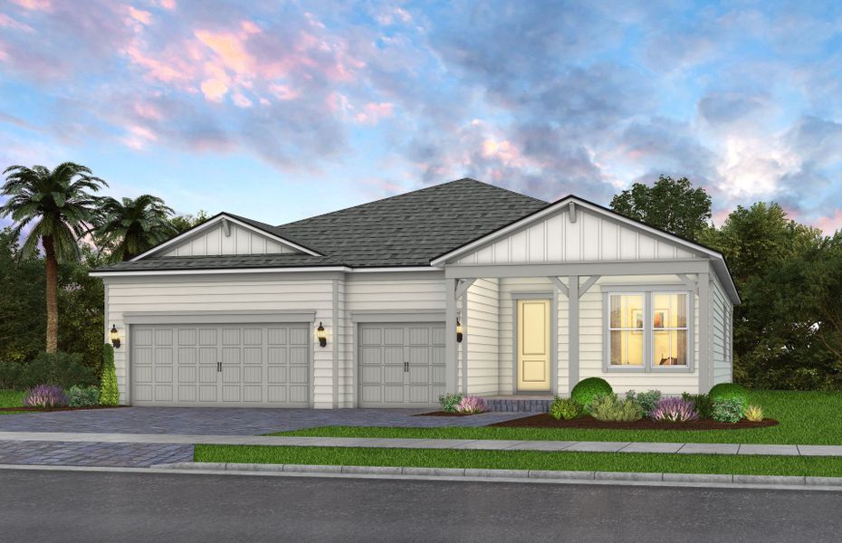 Representative exterior photo of a completed home built from the Anniston by Pulte Homes in Westerly Park at Wildlight, Wildlight, FL (Image 3).