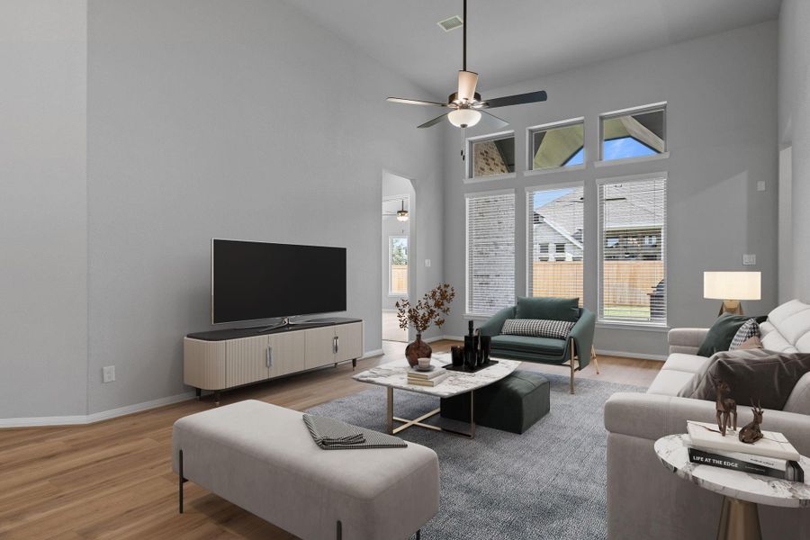 Furnished interior view inside a new home in Bridgeland 55', Cypress (Image 8).