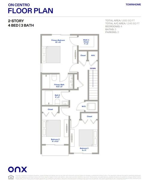 2D floor plan layout for the Model 1 by Onx Homes in On Centro, Florida City, FL (Image 14).