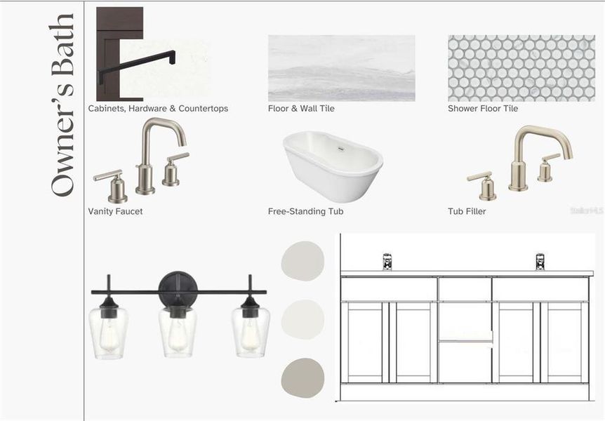 LV65 Dawson Modern Farmhouse Owner's Bath Design Selections