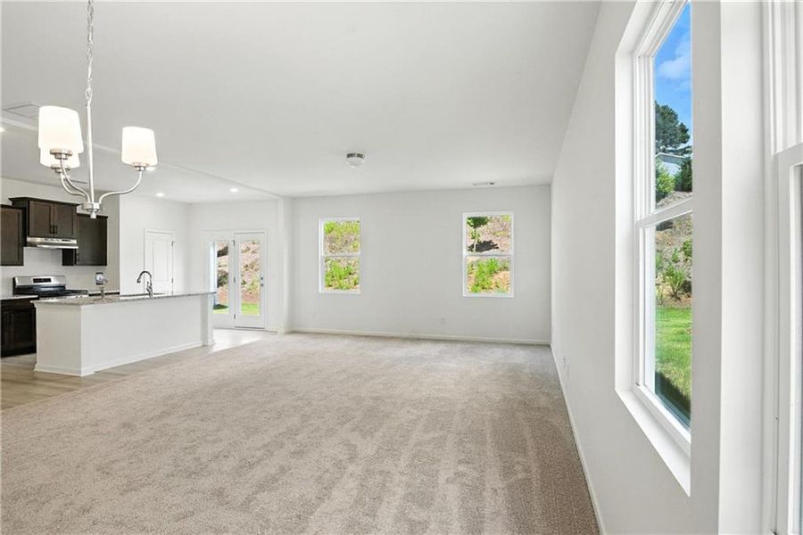 Furnished interior view inside a new home in Castleberry Pointe, Dawsonville (Image 9).