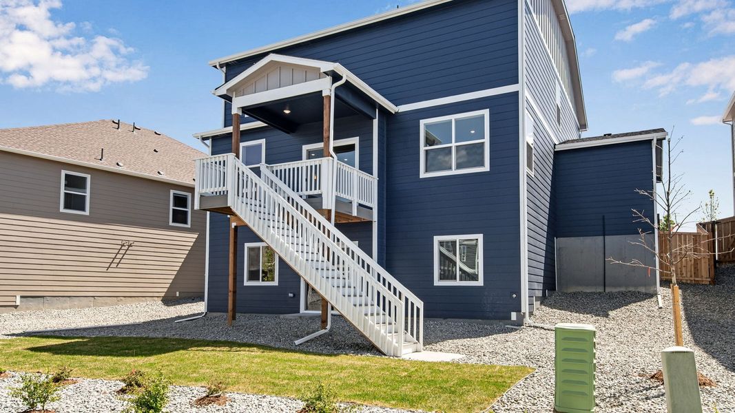 Exterior details and patio area of a home in Trails at Crowfoot, Parker (Image 27).