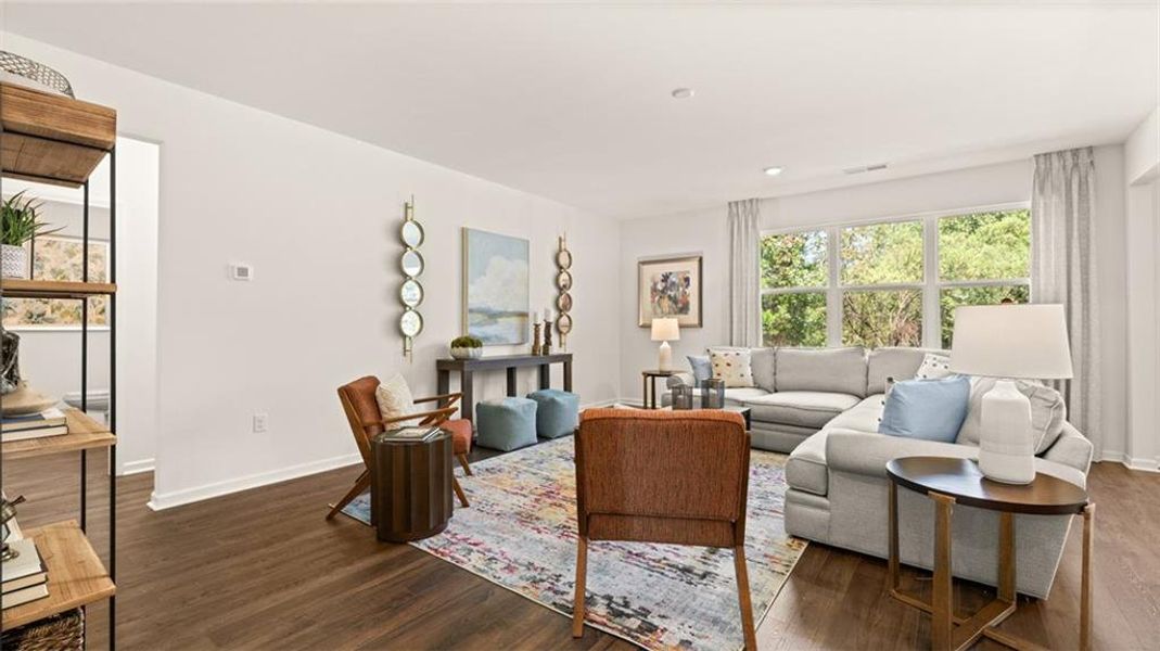 Furnished interior view inside a new home in Bridle Creek, Locust Grove (Image 4). Furnished interior view inside a new home in Bridle Creek, Locust Grove (Image 4).