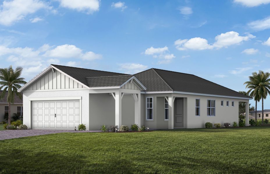 Representative exterior photo of a completed home built from the Flagstone by Pulte Homes in SeaFlower, Bradenton, FL (Image 19). Representative exterior photo of a completed home built from the Flagstone by Pulte Homes in SeaFlower, Bradenton, FL (Image 19).
