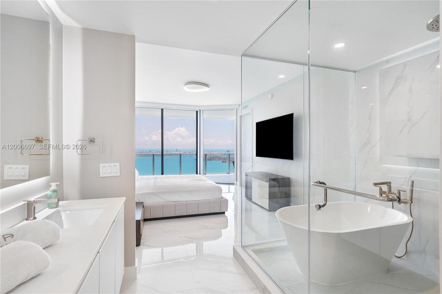 Furnished interior view inside a new home in , Miami (Image 19).