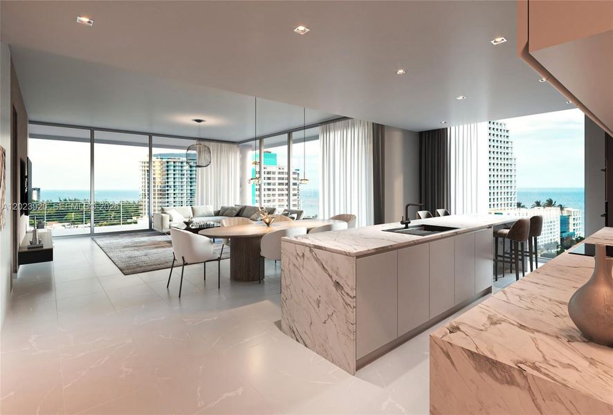 Furnished interior view inside a new home in , Fort Lauderdale (Image 8). Furnished interior view inside a new home in , Fort Lauderdale (Image 8).