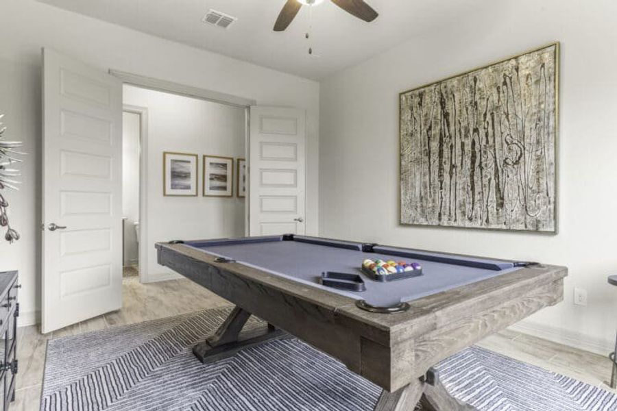 Game/Entertainment room in Ashlyn home at Belle Oaks, Bulverde TX