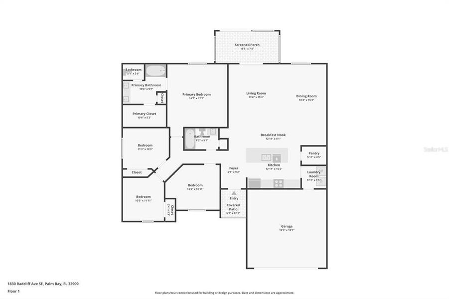 2D floor plan layout of this home in , Palm Bay, FL (Image 4).