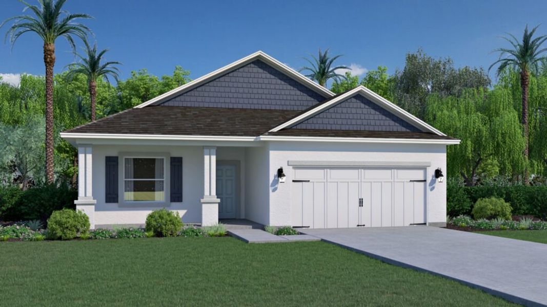 Representative exterior photo of a completed home built from the Dania by Holiday Builders in Spirit Of Sebastian, Sebastian, FL (Image 3).