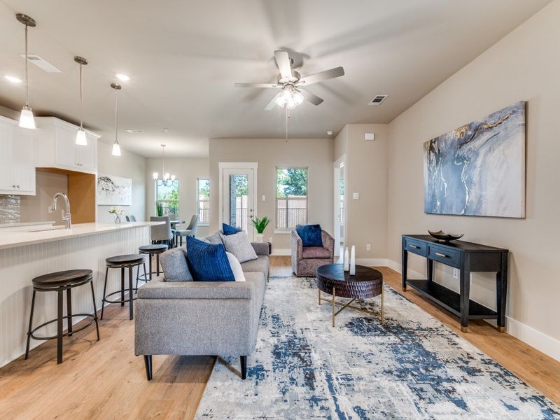 Representative furnished interior of a home built from the Messina by Ladera Texas in Ladera at Timberbrook, Justin (Image 10). Representative furnished interior of a home built from the Messina by Ladera Texas in Ladera at Timberbrook, Justin (Image 10).