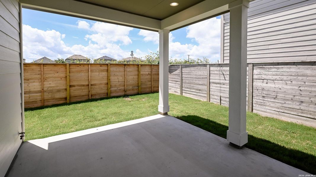 Exterior details and patio area of a home in Solms Landing, New Braunfels (Image 22).