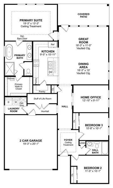 The Boise floor plan by K. Hovnanian Homes. 1st Floor shown. *Prices, plans, dimensions, features, specifications, materials, and availability of homes or communities are subject to change without notice or obligation.