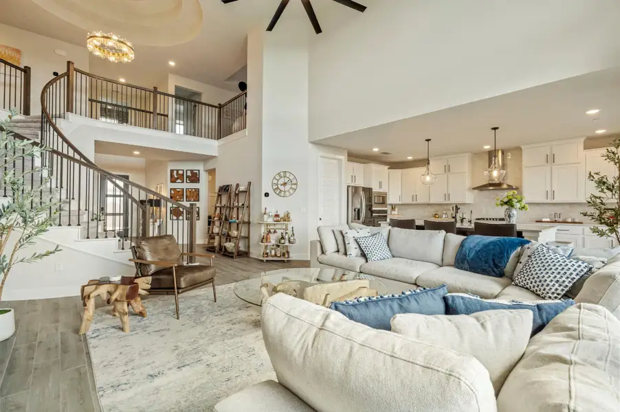 Furnished interior view inside a new home in Sweetwater - 60', Austin (Image 4). Furnished interior view inside a new home in Sweetwater - 60', Austin (Image 4).