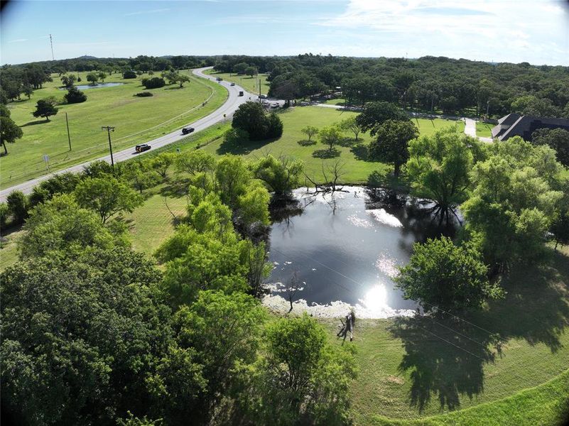Bird's eye view of a large body of water