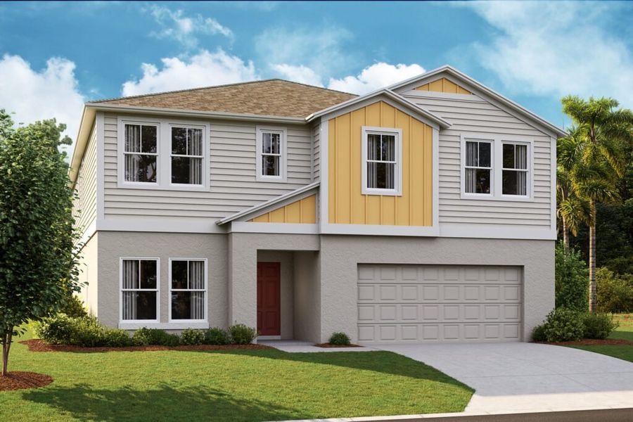 Representative exterior photo of a completed home built from the Mariana by Casa Fresca Homes in Lawson Dunes, Haines City, FL (Image 11).