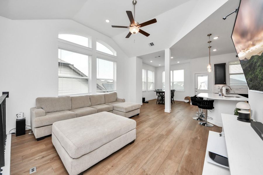 Furnished interior view inside a new home in Meridiana Courtyard Collection, Manvel (Image 14).