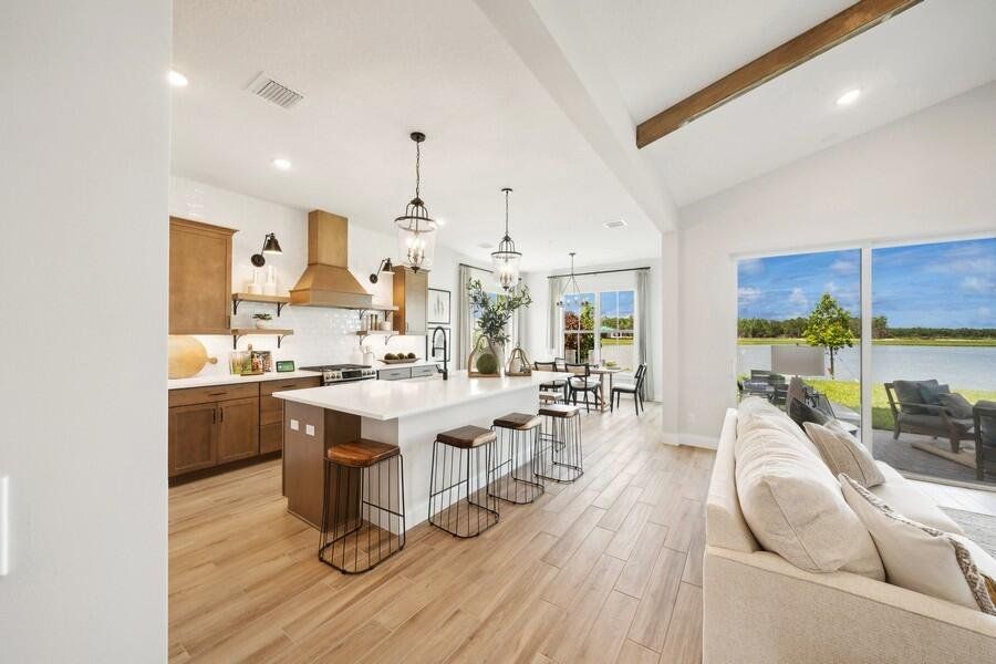 Kitchen, Great Room and Dining Area