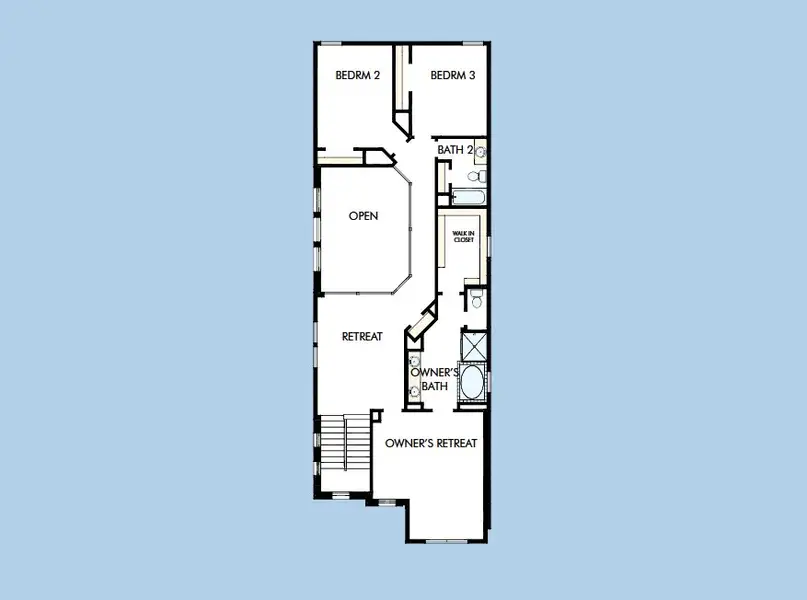 2D floor plan layout for the The Gunderson by David Weekley Homes in Jubilee - Cottages Row Collection, Hockley, TX (Image 4).