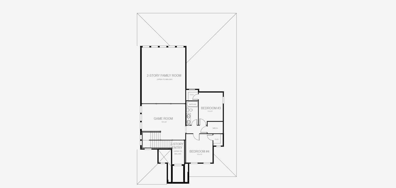 2D floor plan layout for the 2857F by Perry Homes in Sanctuary at Seaire, Parrish, FL (Image 4).