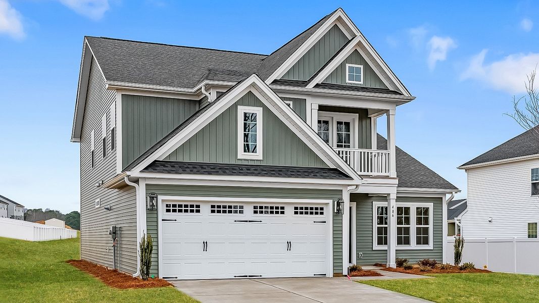 Front exterior of a new home in Fieldstone, Lexington, NC, highlighting curb appeal (Image 25).