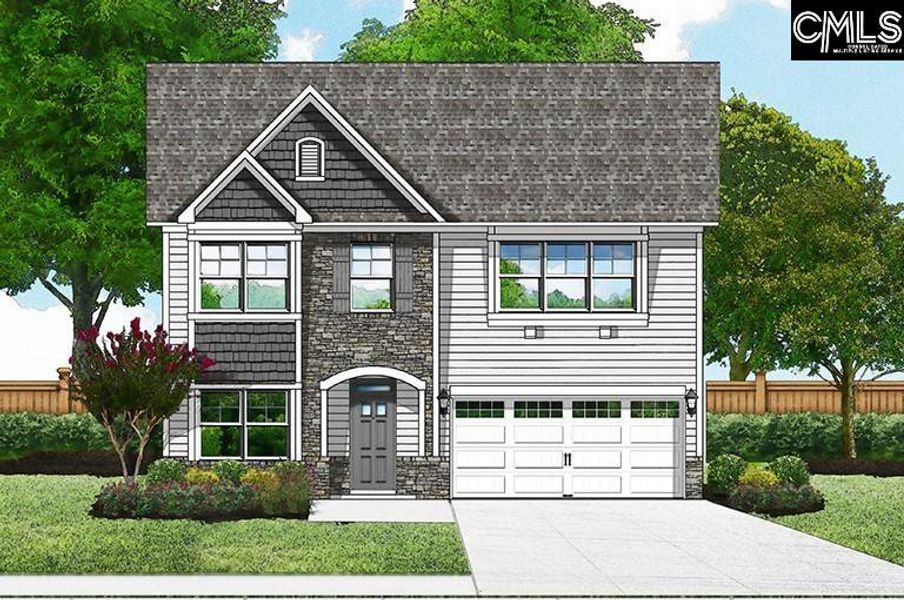 Exterior rendering of this home design in Blythewood Farms, Blythewood, SC (Image 2).