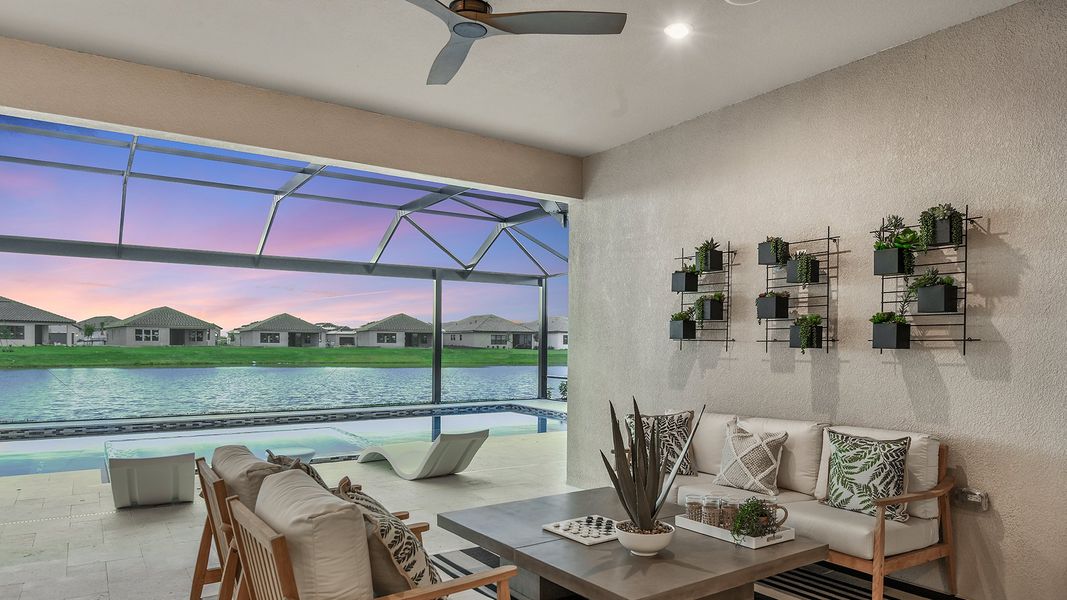 Representative furnished interior of a home built from the Pallazio by Taylor Morrison in Esplanade at Tradition, Port St. Lucie (Image 13).