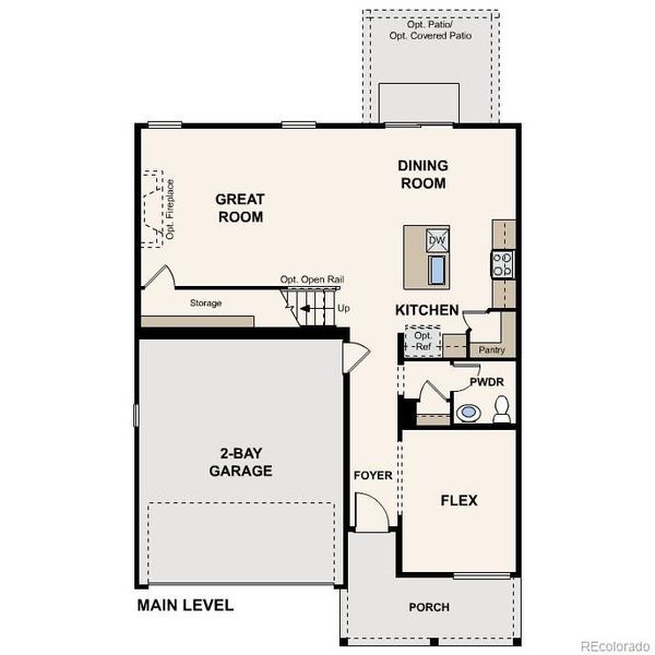 2D floor plan layout of this home in The Haven Collection at Windler, Aurora, CO (Image 2).