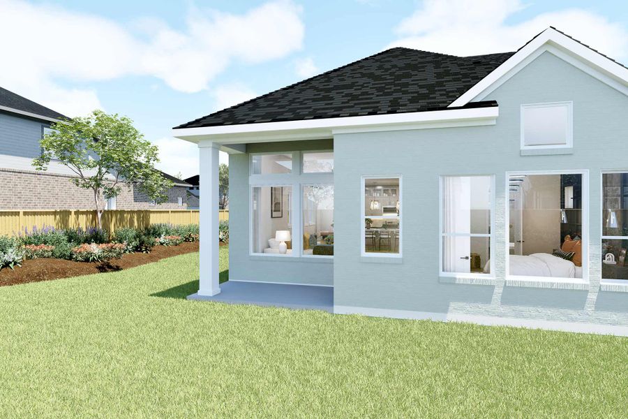 Representative exterior details of a home built from the The Marshall by David Weekley Homes in The Highlands - Grove Collection, Porter (Image 3). Representative exterior details of a home built from the The Marshall by David Weekley Homes in The Highlands - Grove Collection, Porter (Image 3).