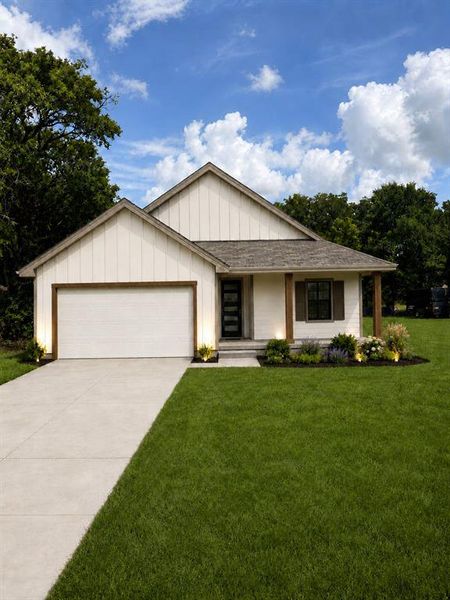 Front exterior of a new home in , Cleburne, TX, highlighting curb appeal (Image 1). Front exterior of a new home in , Cleburne, TX, highlighting curb appeal (Image 1).